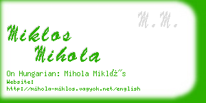 miklos mihola business card